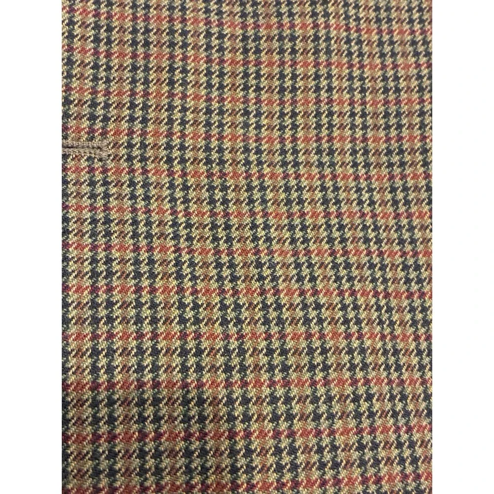 Vtg John Weitz Sport Coat Blazer Mens 46 Wool Tweed Houndstooth GlenPlaid Poland